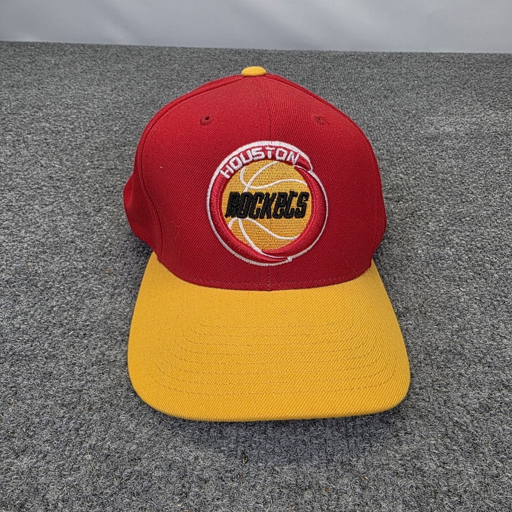Vtg Mitchell & Ness Hardwood Classics Houston Rockets‎ Snapback Hat 100% Wool